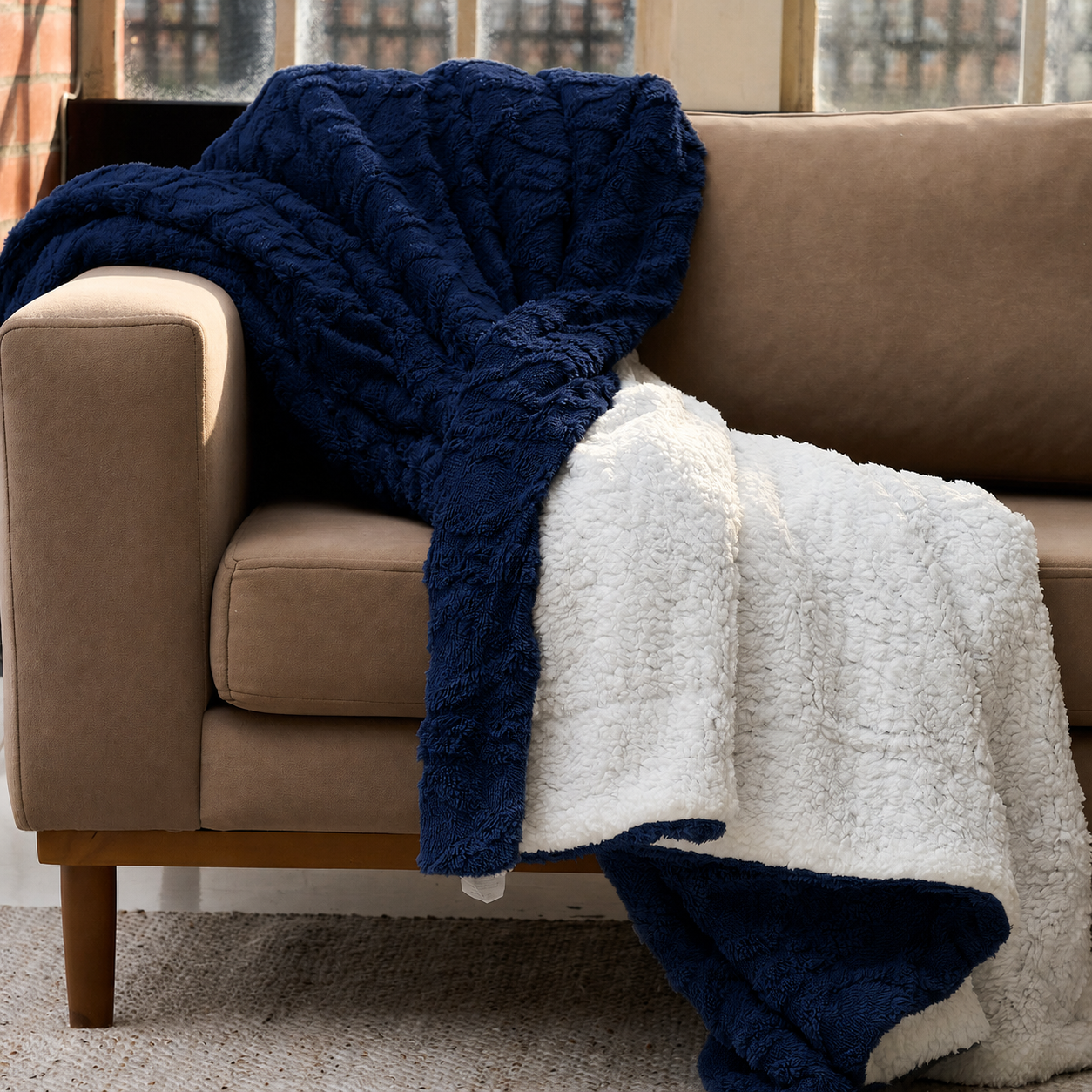 Sherpa Fleece Throw Blanket