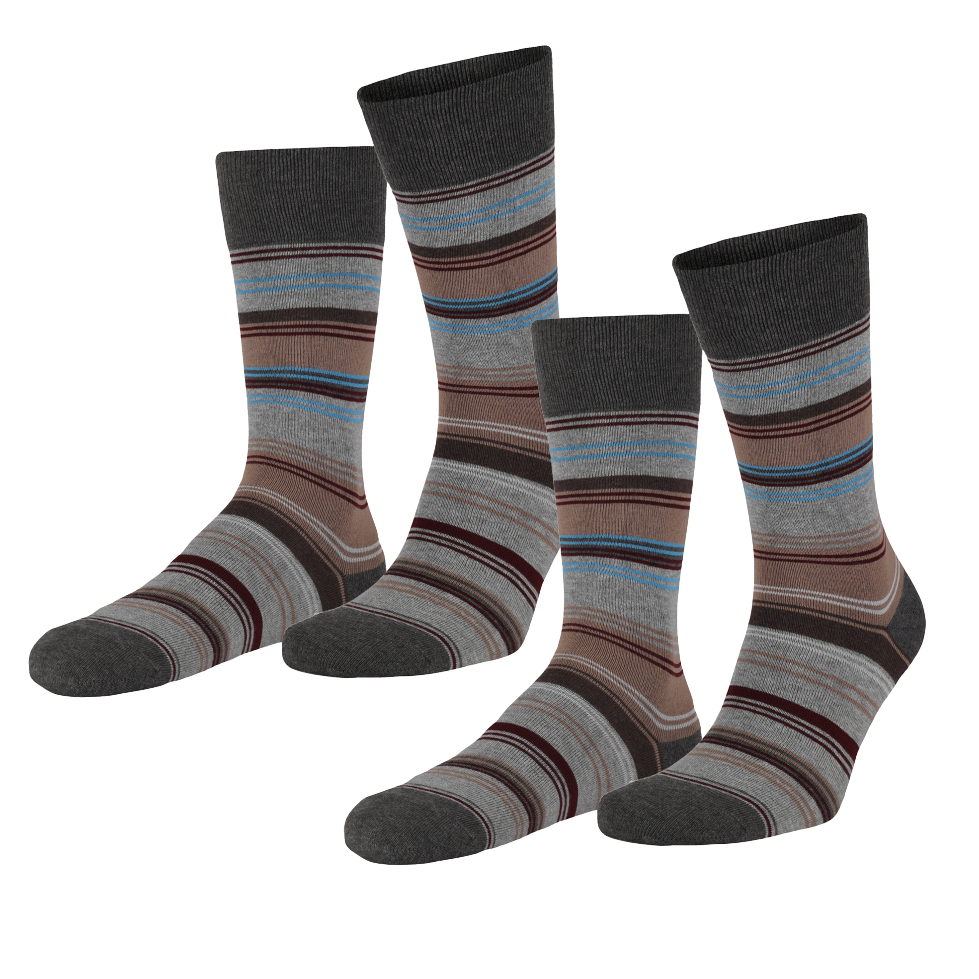 2x Pairs of Men's Striped Socks
