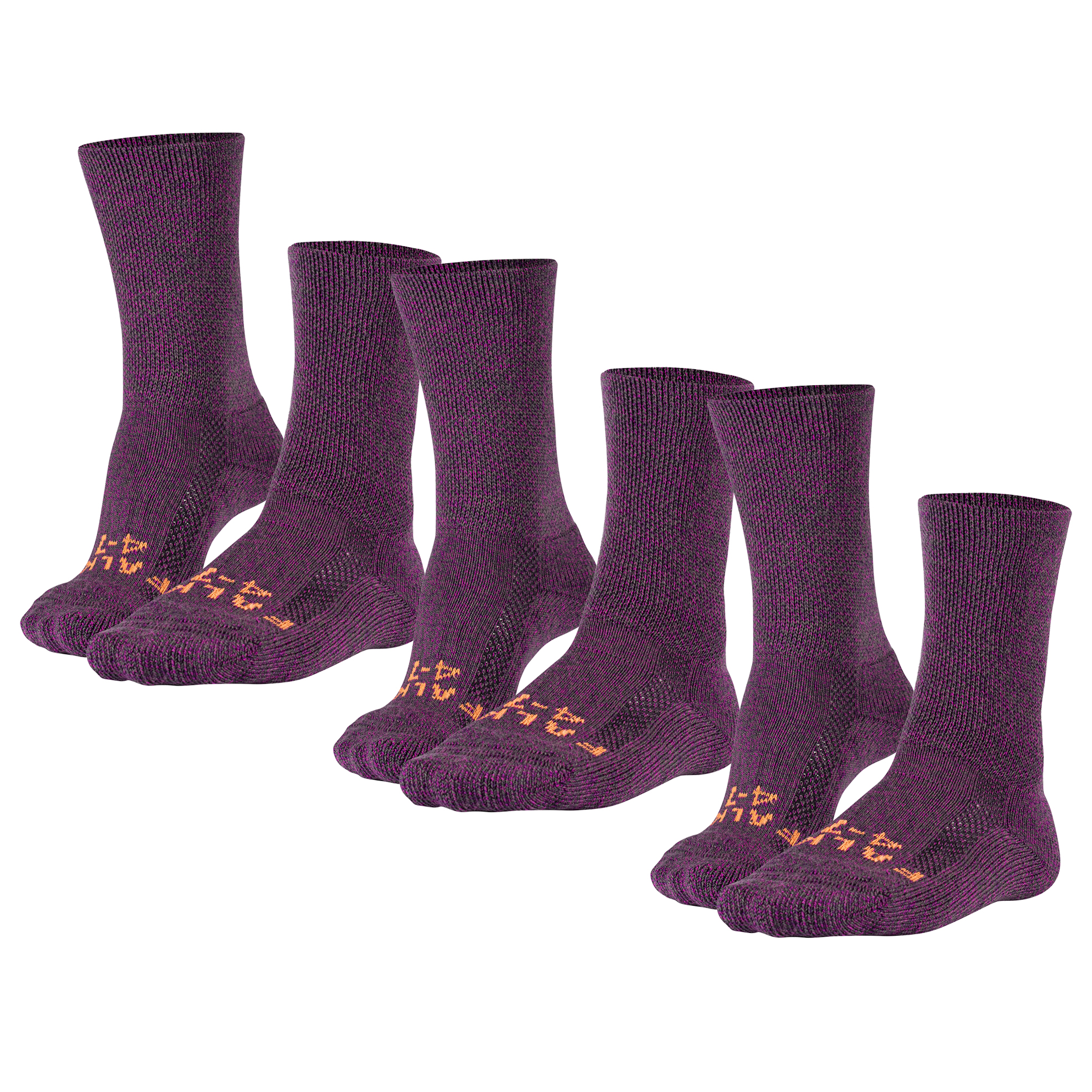 3x Pairs of Unisex Pink Berry Walkie Socks