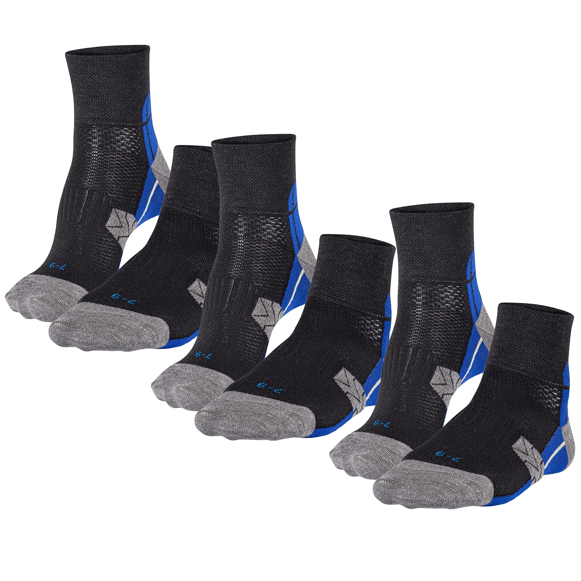 3x Pairs of Unisex Silver Light Anklet Socks