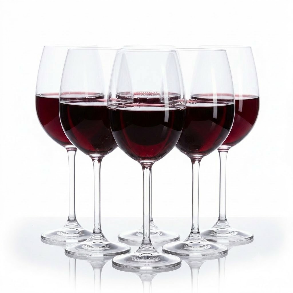 6x 450ml Bistro Red Wine Glasses