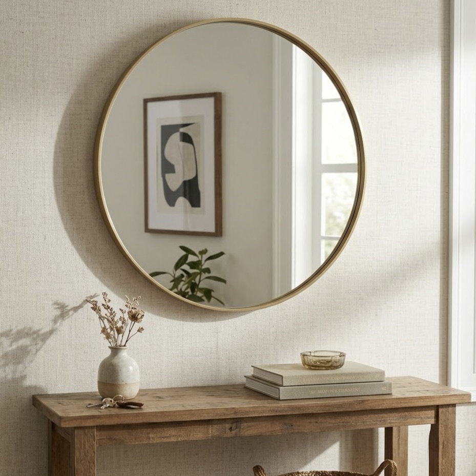 60cm Deep Frame Round Mirror