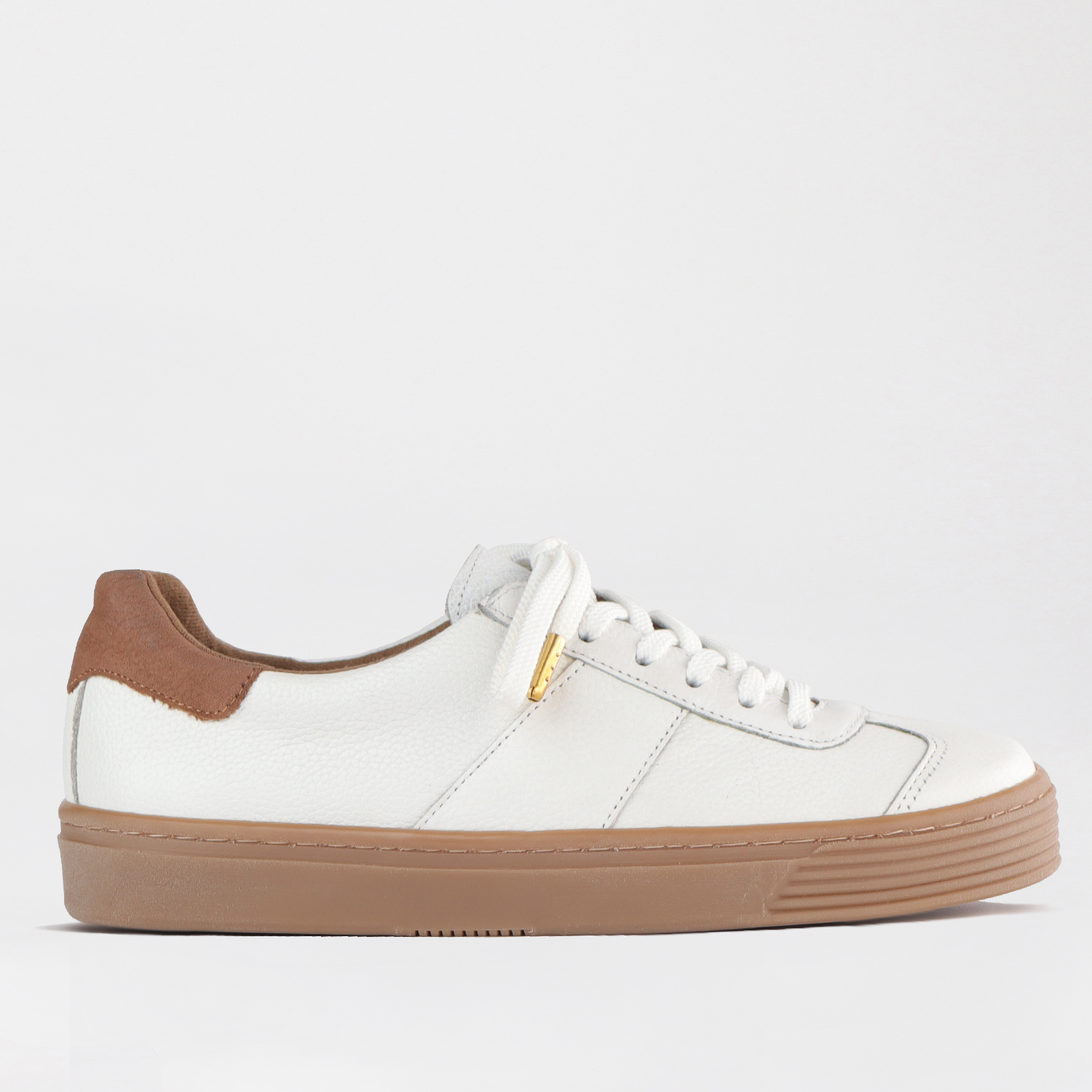 Ladies Genuine Leather Retro Lace-Up Sneakers