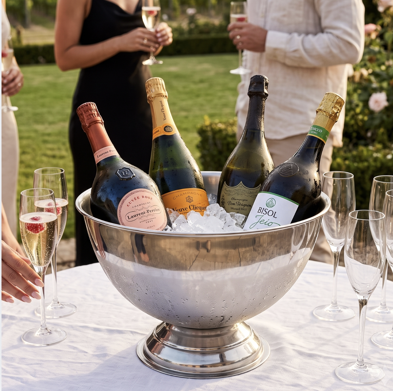 10L Stainless Steel Pedestal Champagne and Ice Bowl