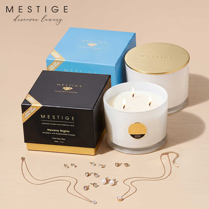 Three Wick Scented Soy Candle with Hidden Jewellery