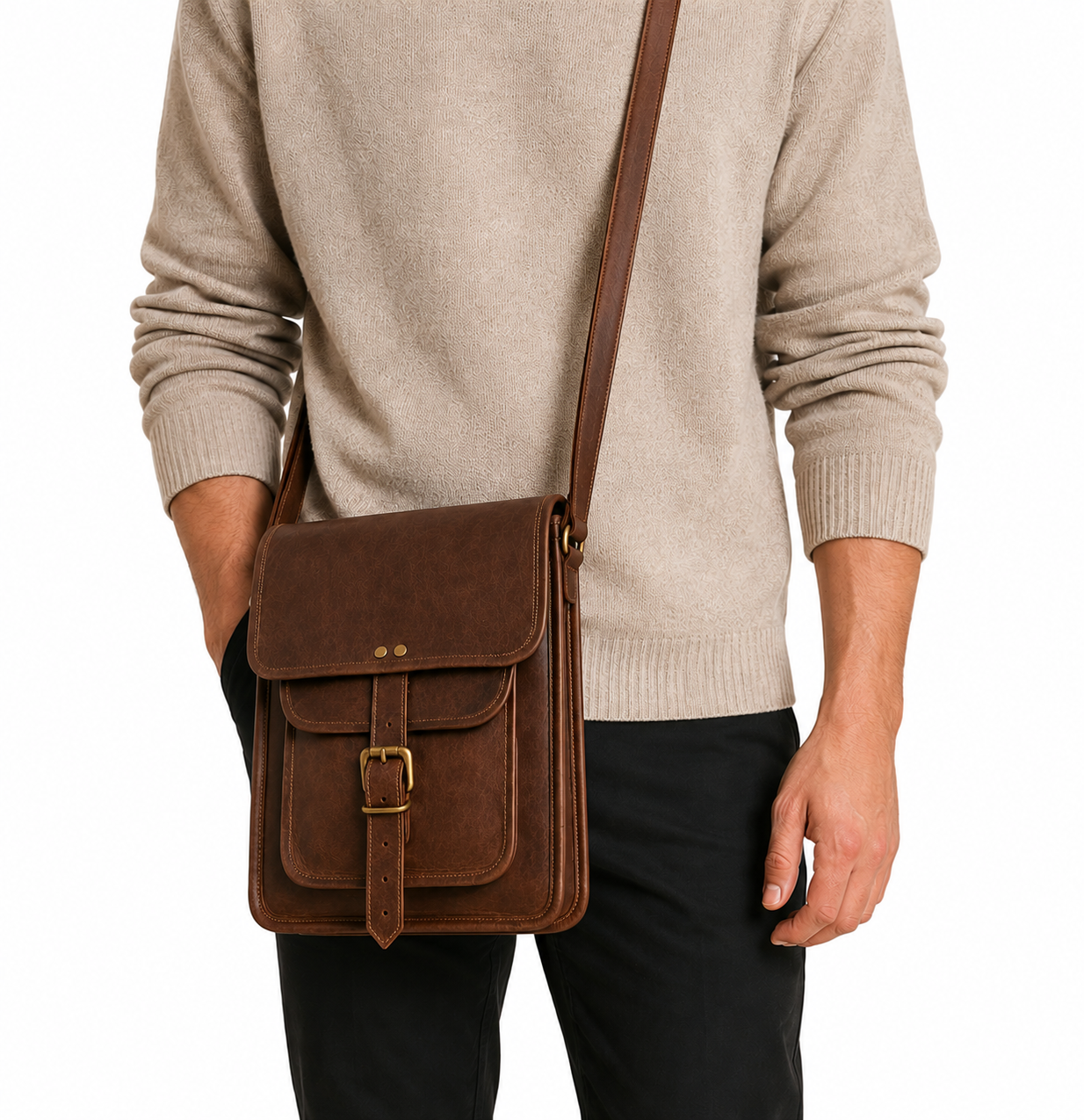 Genuine Leather Vintage Messenger Bag