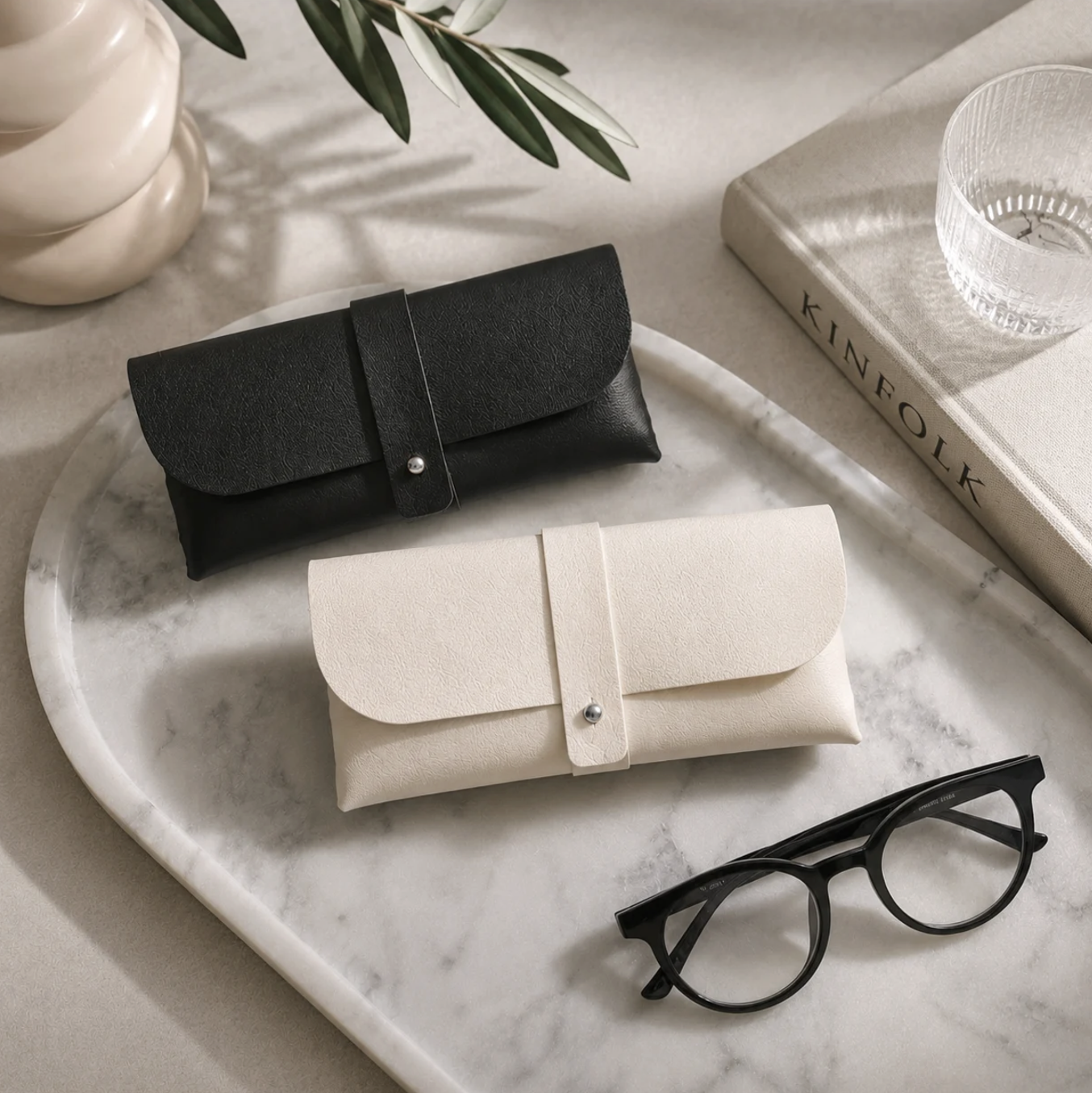 Faux Leather Glasses Pouch