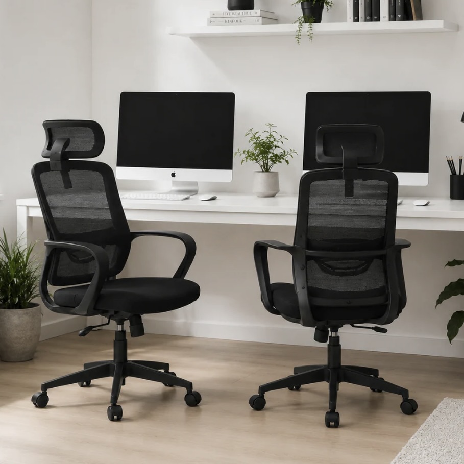 2x Adjustable Ergonomic High-Back Mesh Office Chairs
