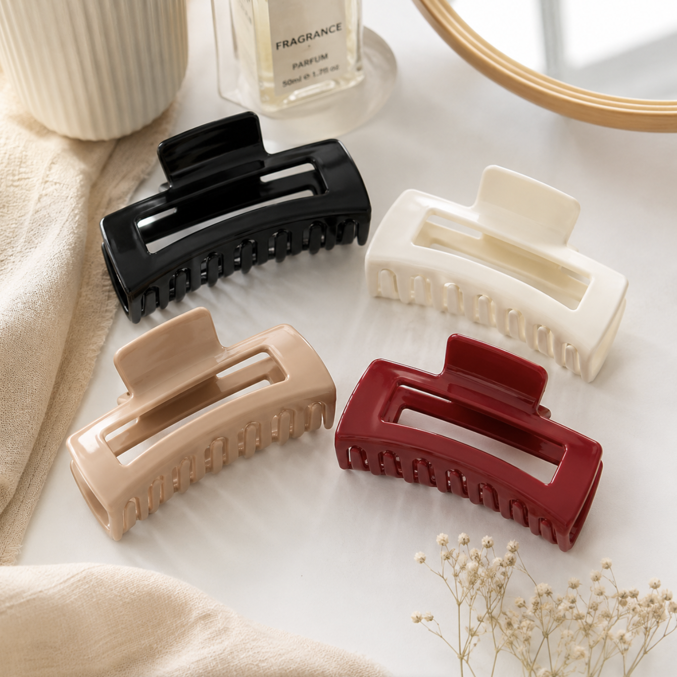 4x Flexible Heavy-Duty Hair Claw Clips