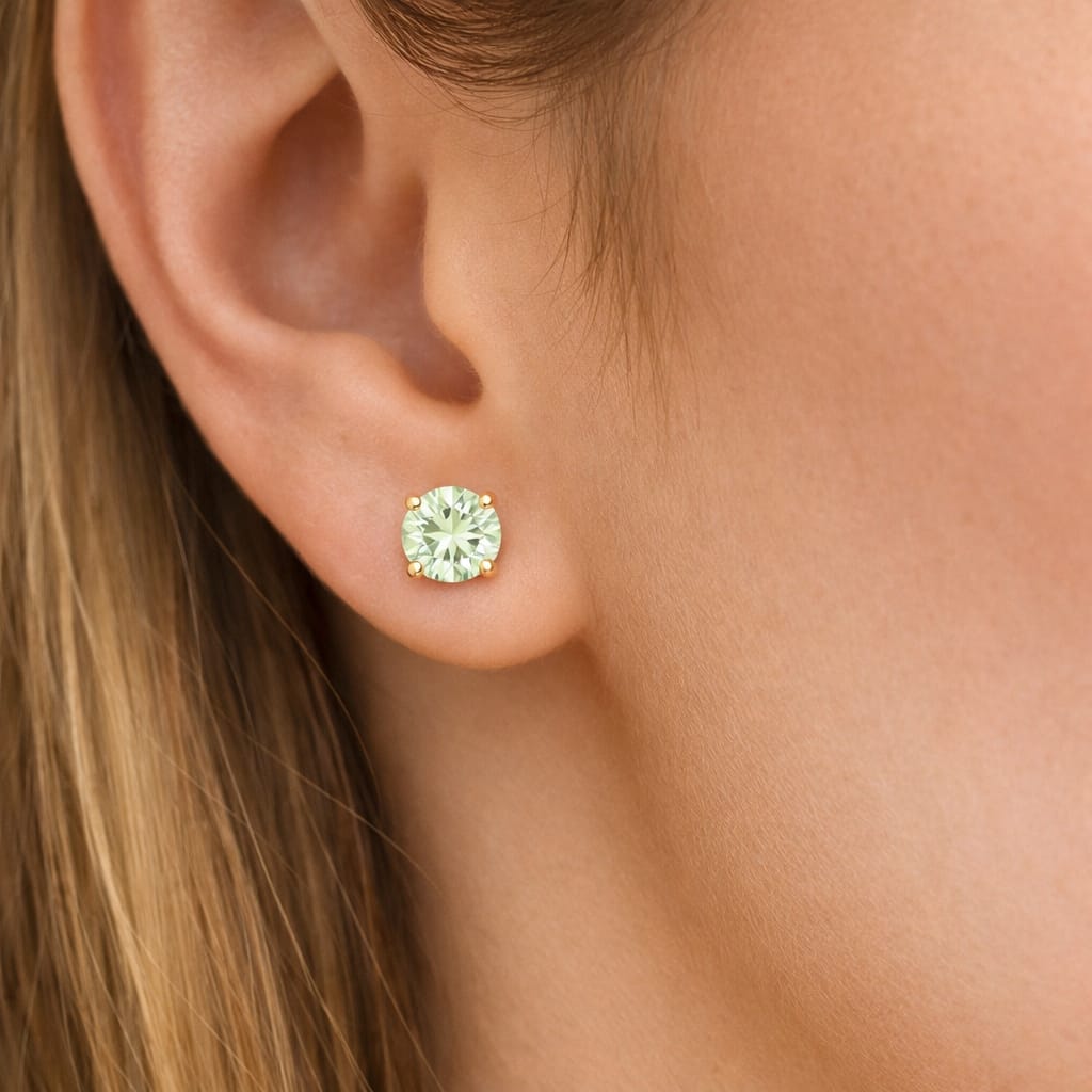 9ct Gold Coloured Lab Grown Diamond Stud Earrings