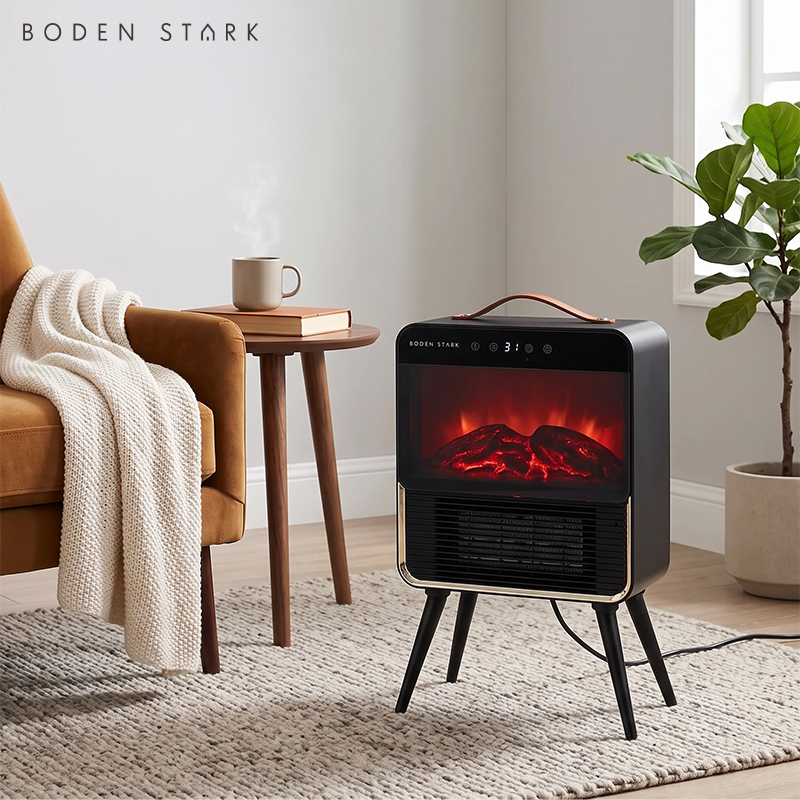 2000W Portable Fireplace Box Heater with Digital Display