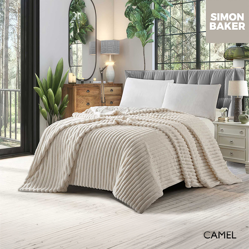 Ribbed Faux Fur Blanket