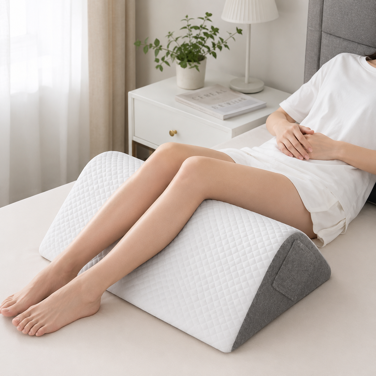 Orthopedic Memory Foam Leg and Knee Relaxer Wedge Pillow