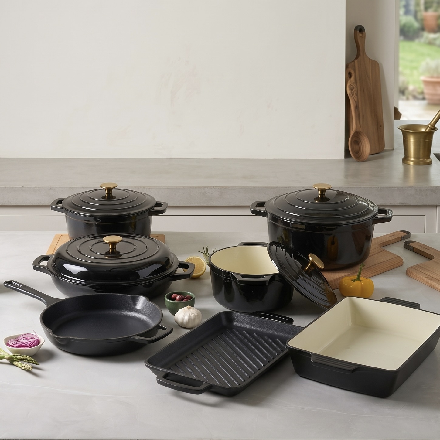 11-Piece Non-Stick Cast Iron Set