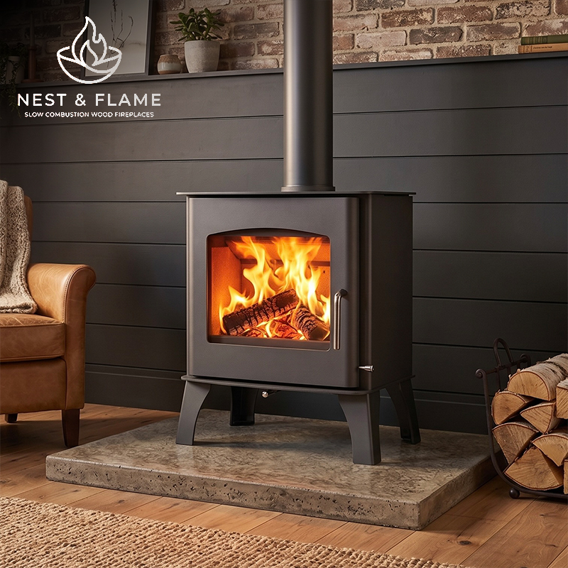 Boston Slow Combustion Wood Fireplace