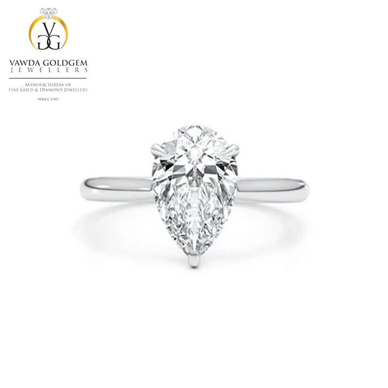 Pear Shape Lab Grown Diamond Solitaire Ring