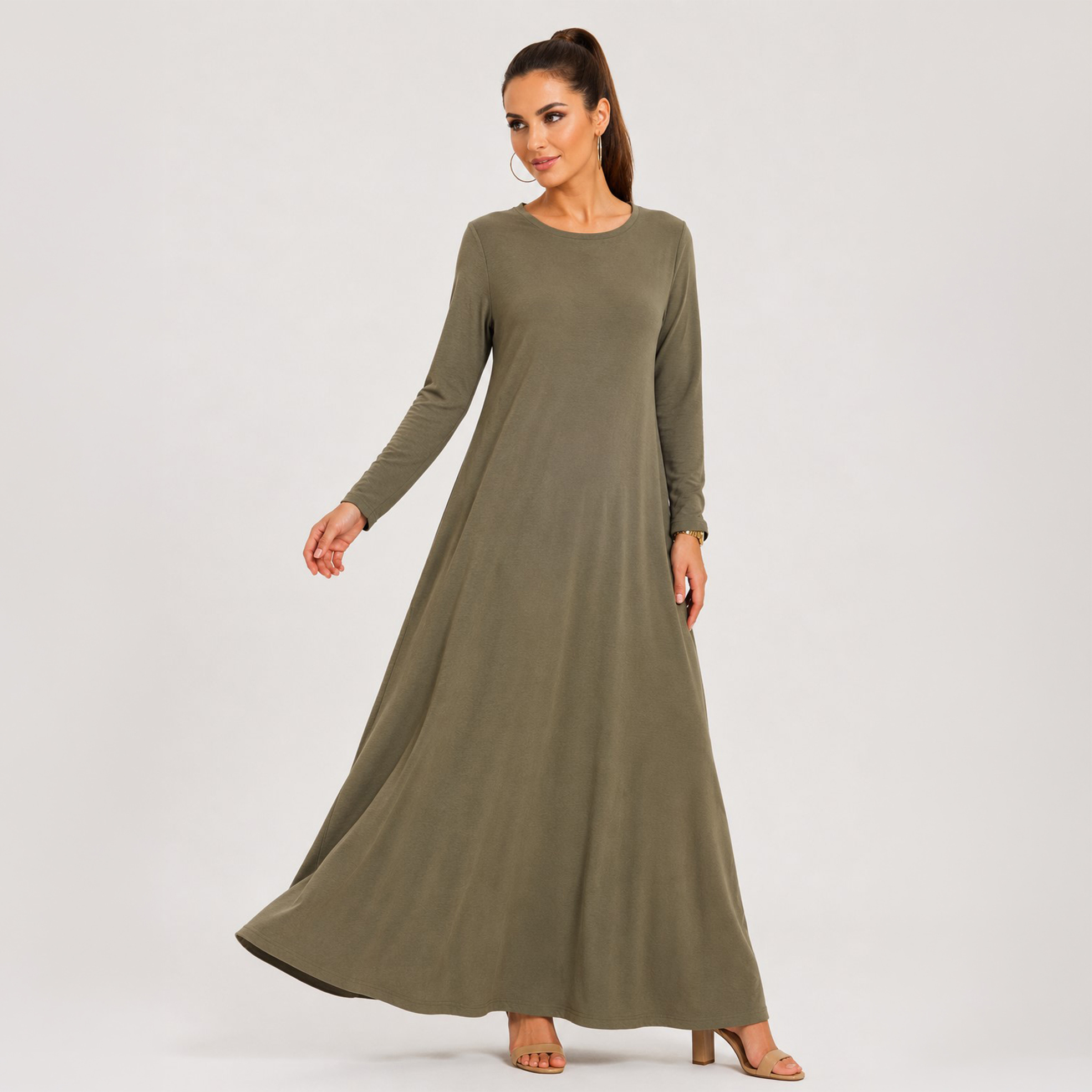Ladies Zaria Airflow Long Sleeve Maxi Dress