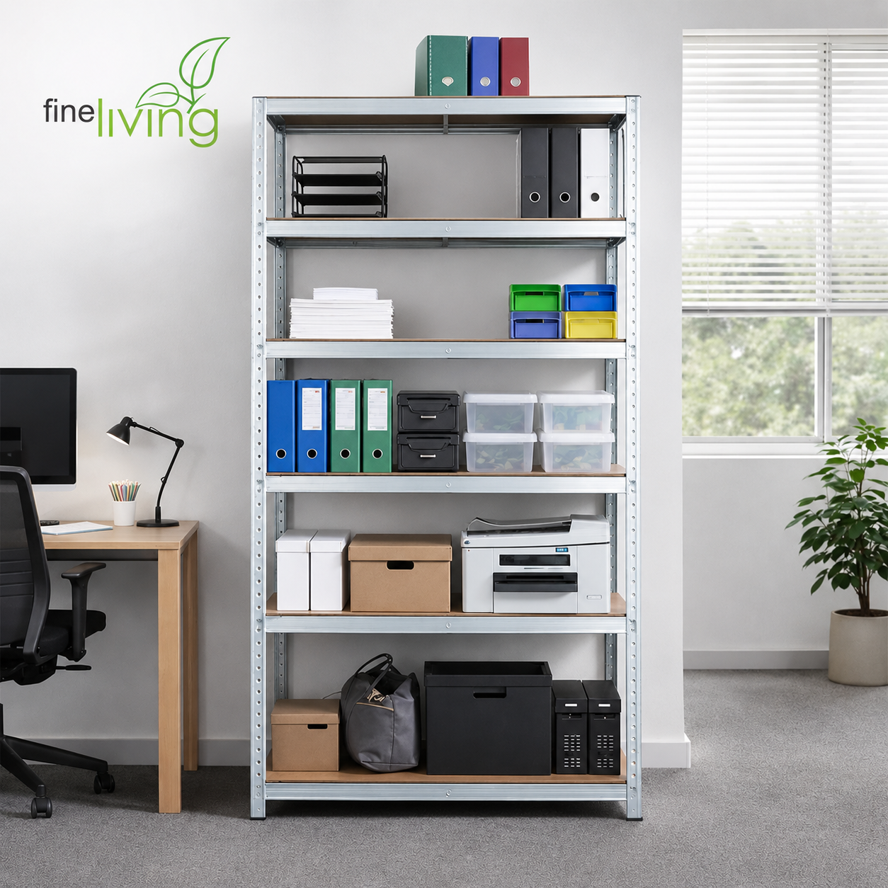 6-Tier Heavy Duty Adjustable Steel Shelf