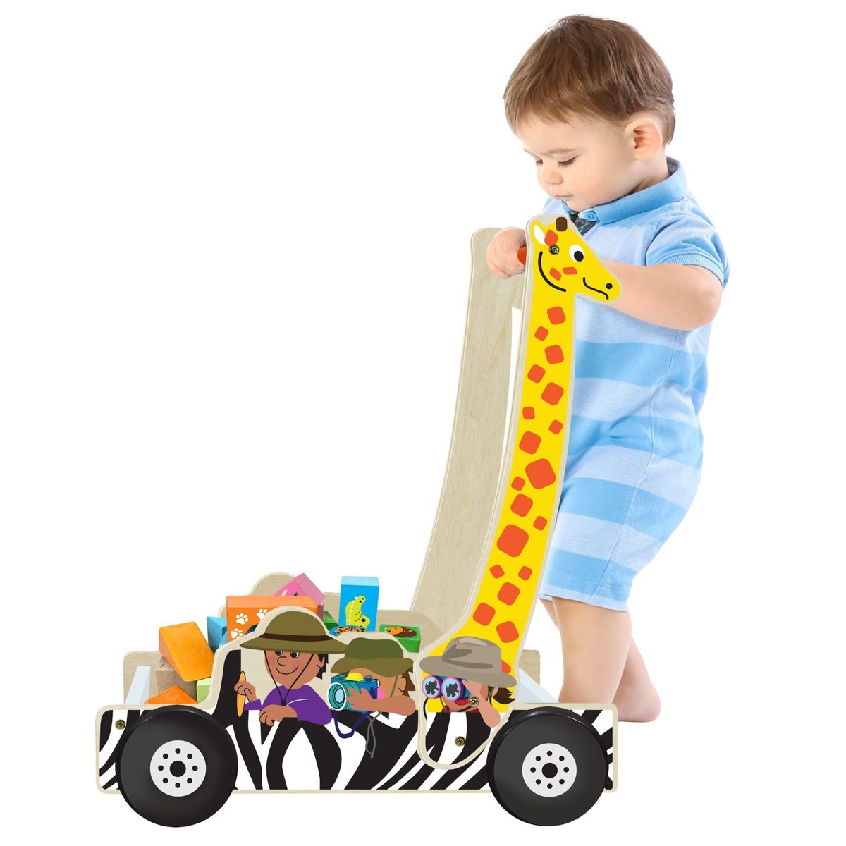 Safari Baby Walker with Blocks