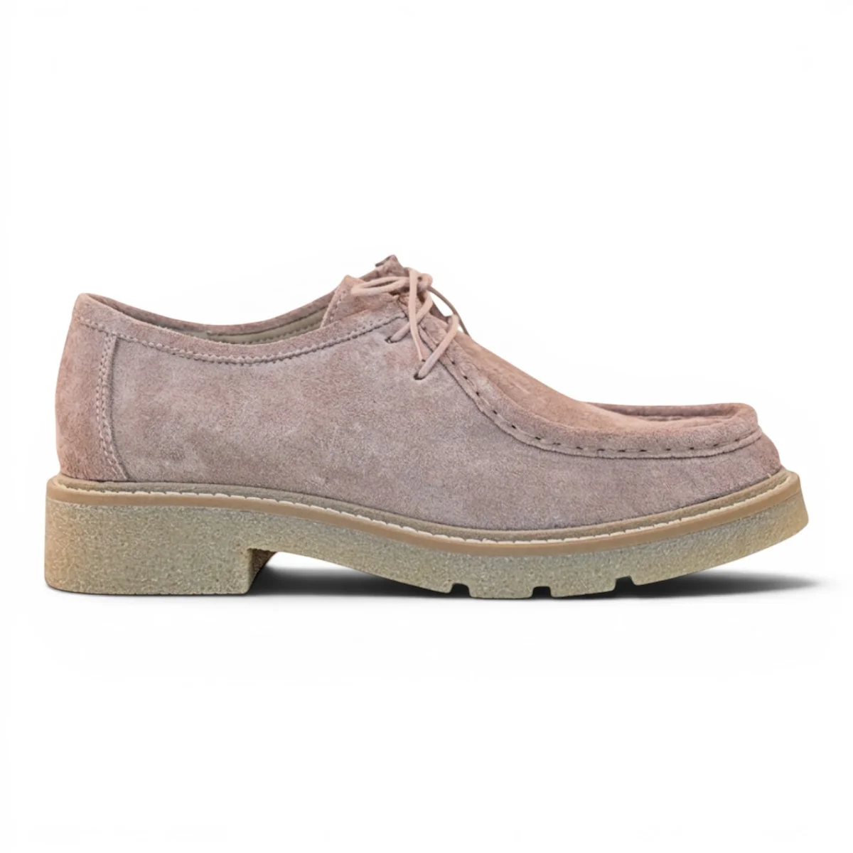Ladies Taupe Genuine Suede Velda Moccasins
