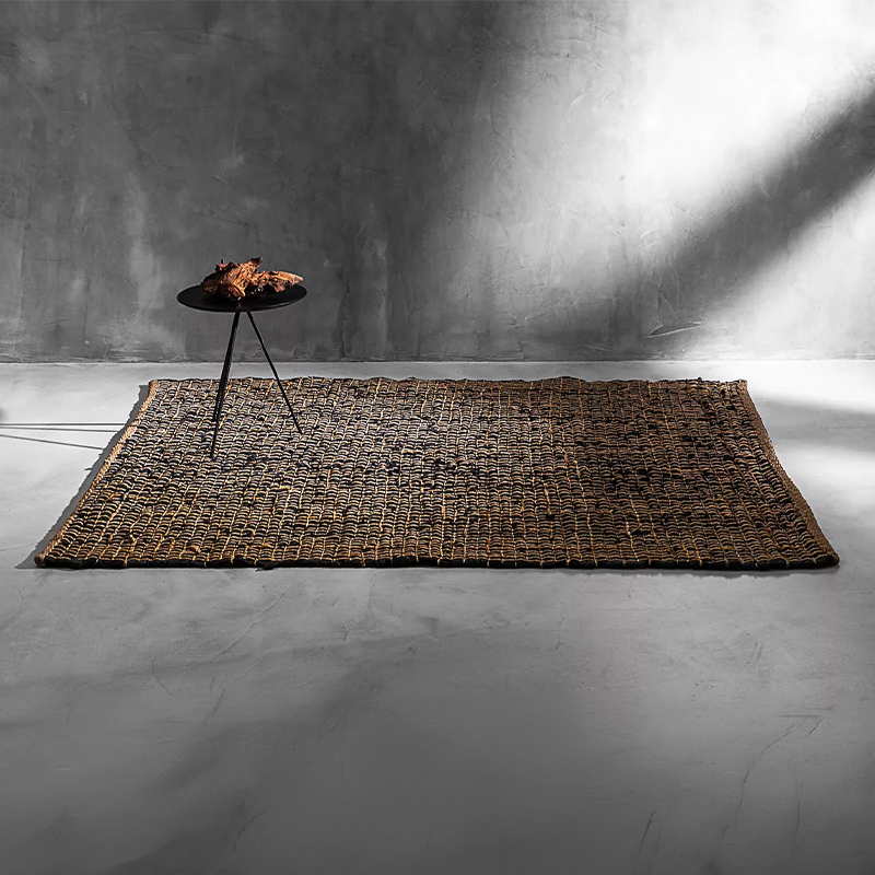 Jute and Leather Rug