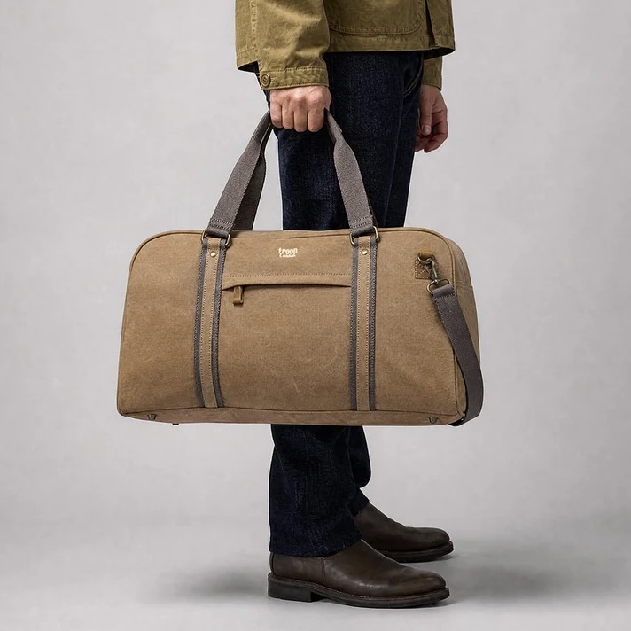 Everyday Canvas and Genuine Leather Duffel Bag