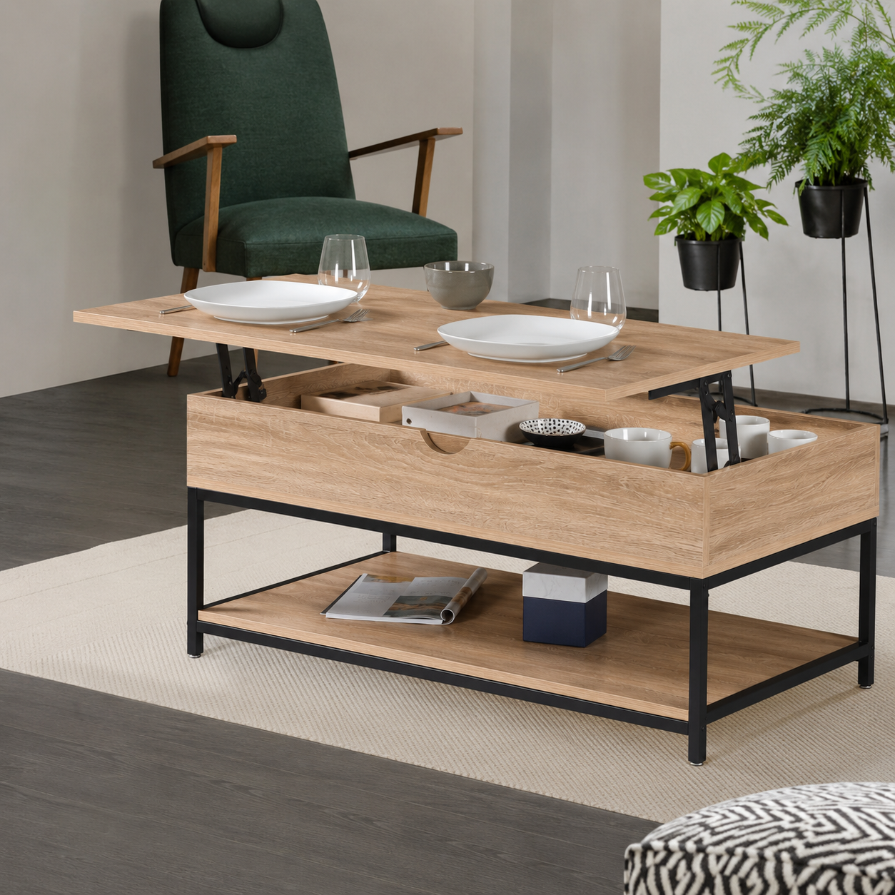 2-Tier Lift Top Coffee Table