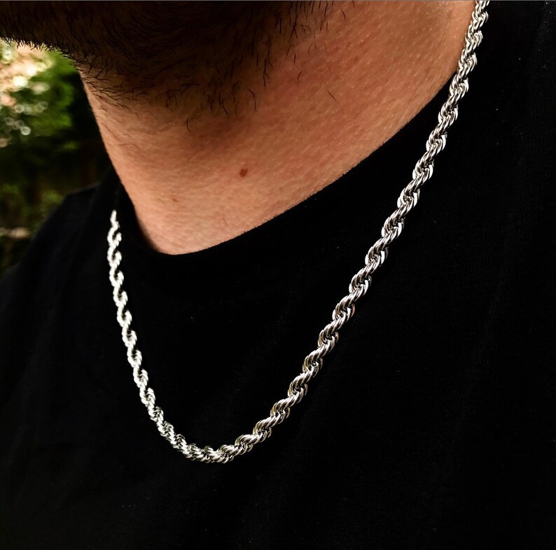 Men's Sterling Silver Italian Rope Chain