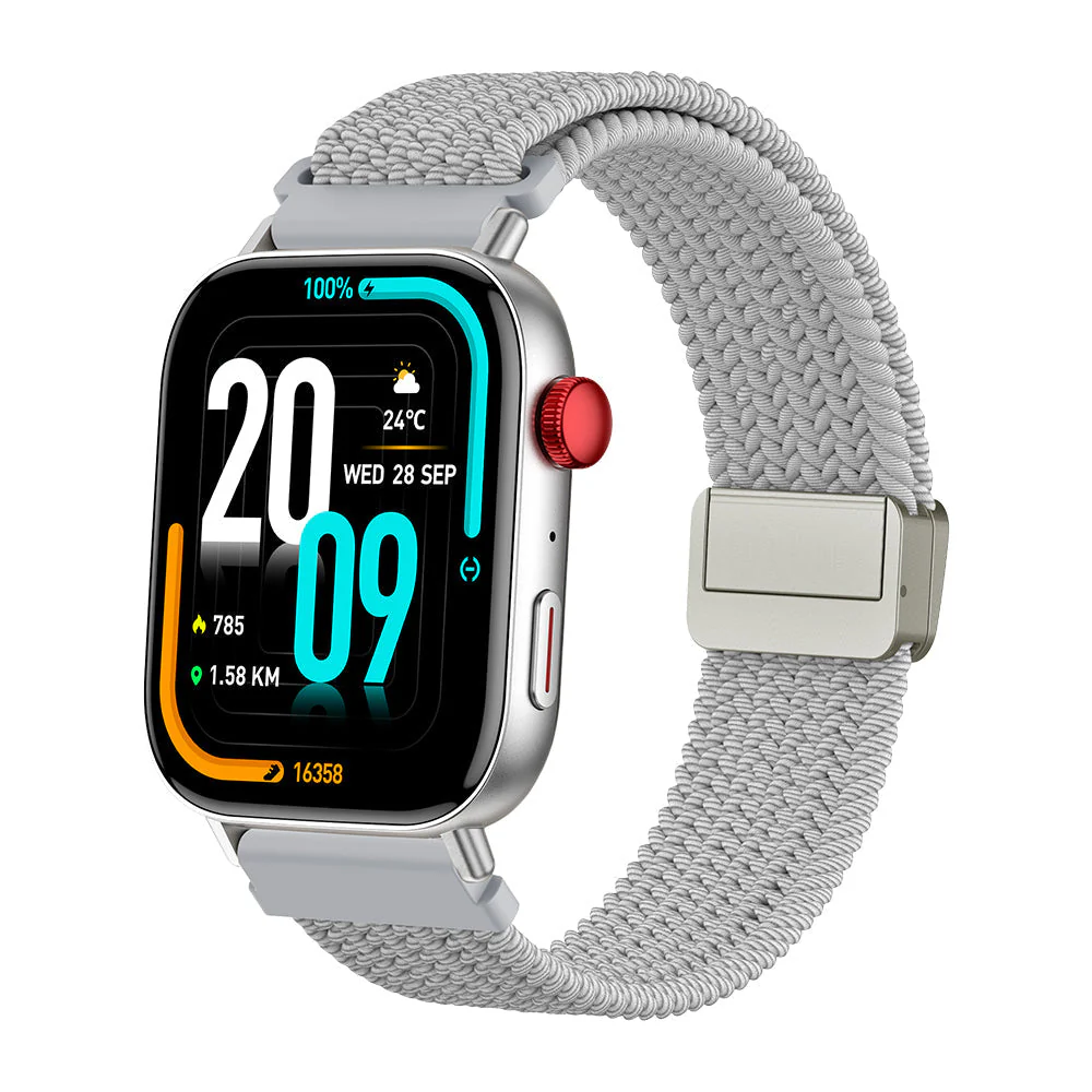 Silver Face with Grey Braided Band