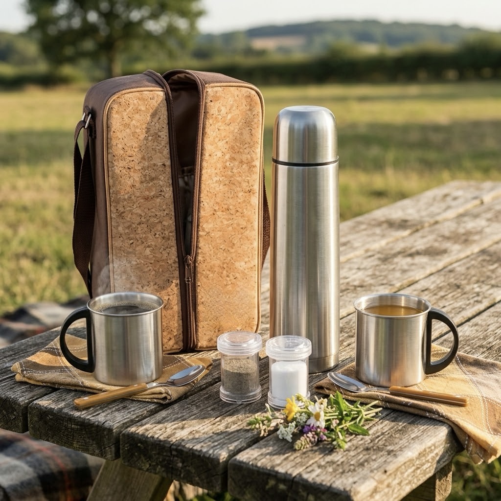 9-Piece Cork Coffee Flask Set