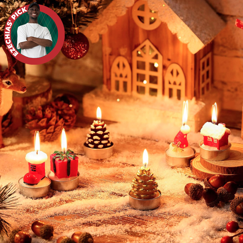 12x Christmas-Themed Unscented Tealight Candles