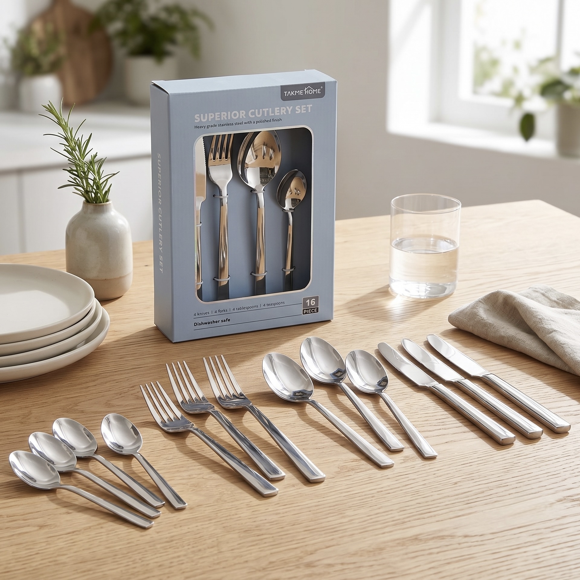 16-Piece High-Grade Stainless Steel Cutlery Set