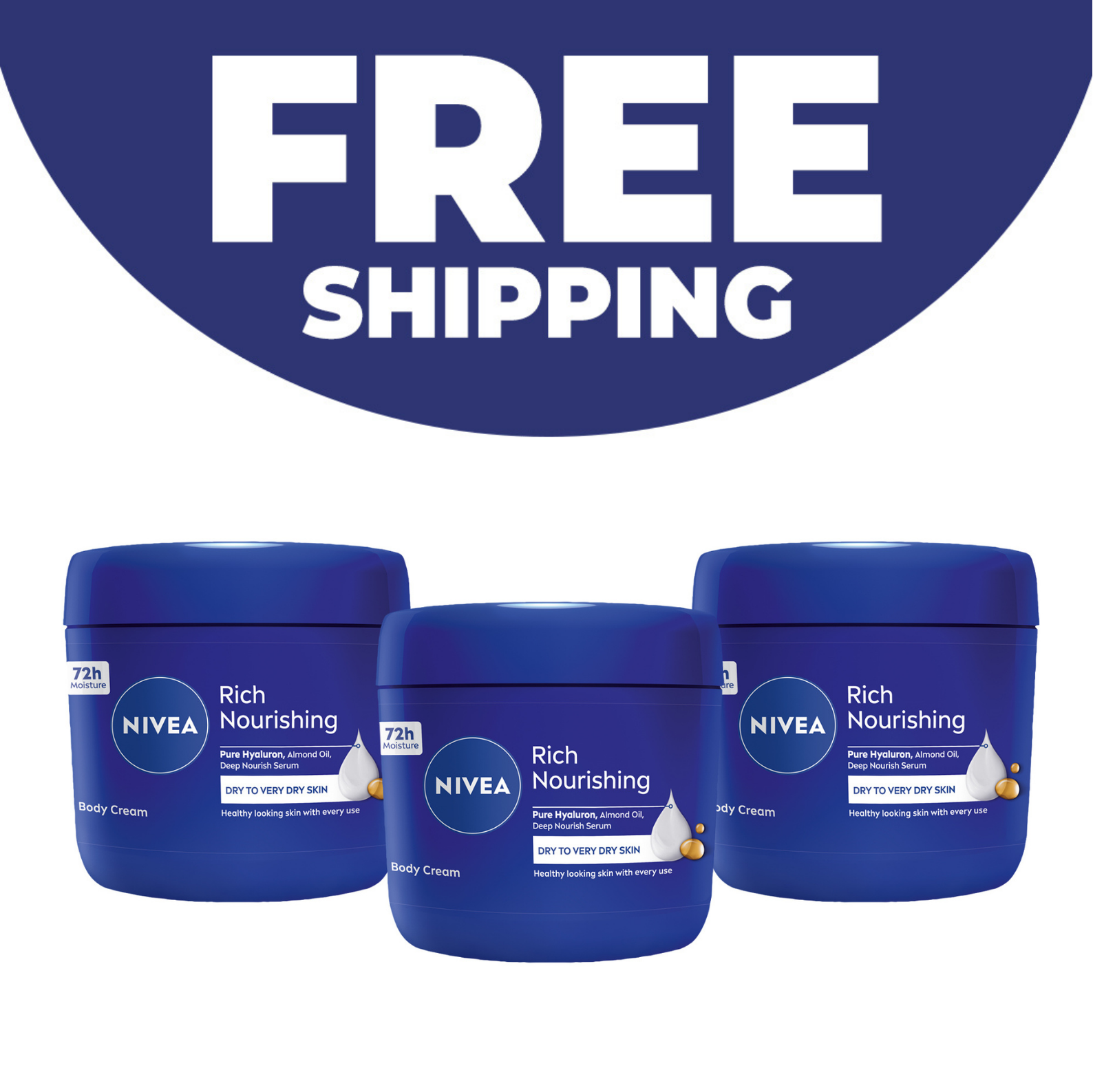 3x 400ml Rich Body Creams
