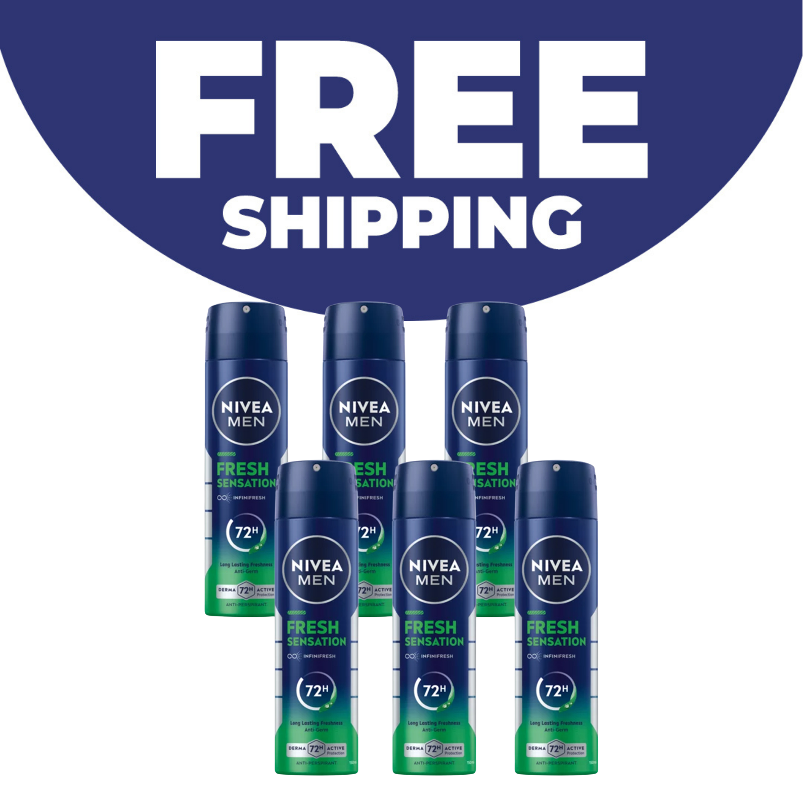 6x 150ml Men's Anti-Perspirant Aerosol Deodorants