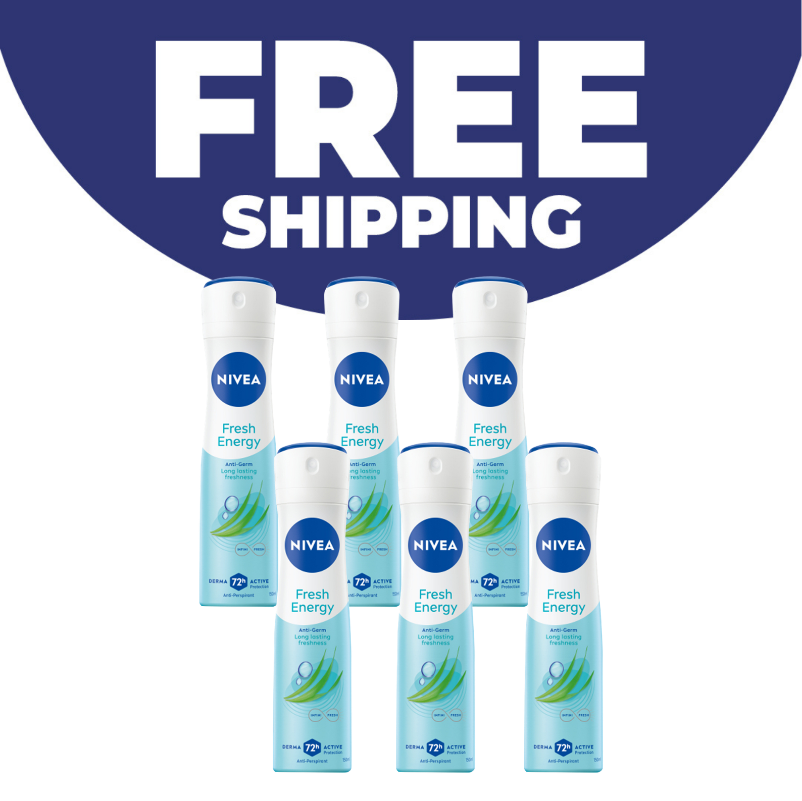 6x 150ml Ladies Anti-Perspirant Aerosol Deodorants