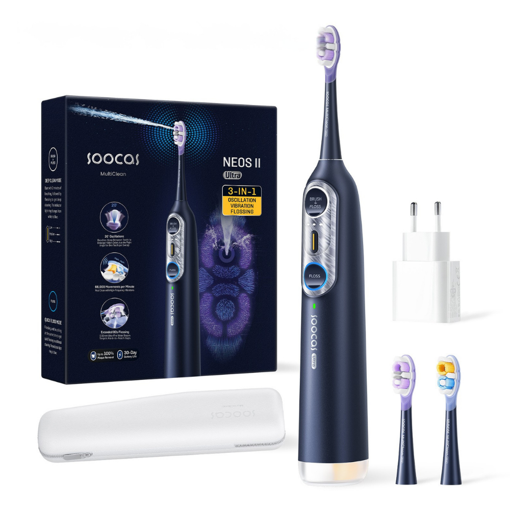 3-in-1 NEOS II Ultra Rechargeable Sonic Electric Toothbrush and Flosser