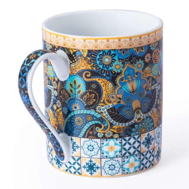 4x 350ml Mosaic Coffee Mugs