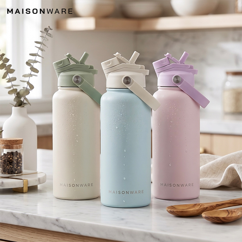 500ml Stainless Steel Dual Lid Bottle
