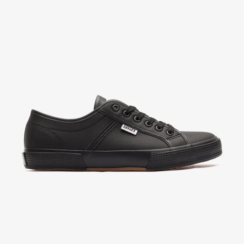 Men's Black Ayanda PU Low Cut Canvas Sneakers