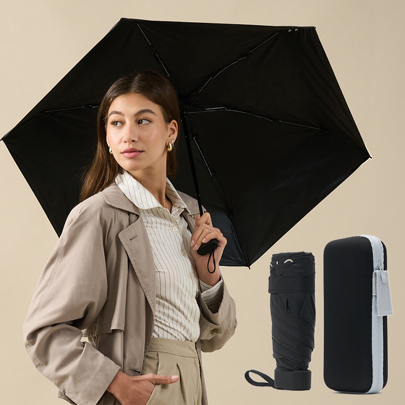 Foldable Travel Umbrella with Carry Case