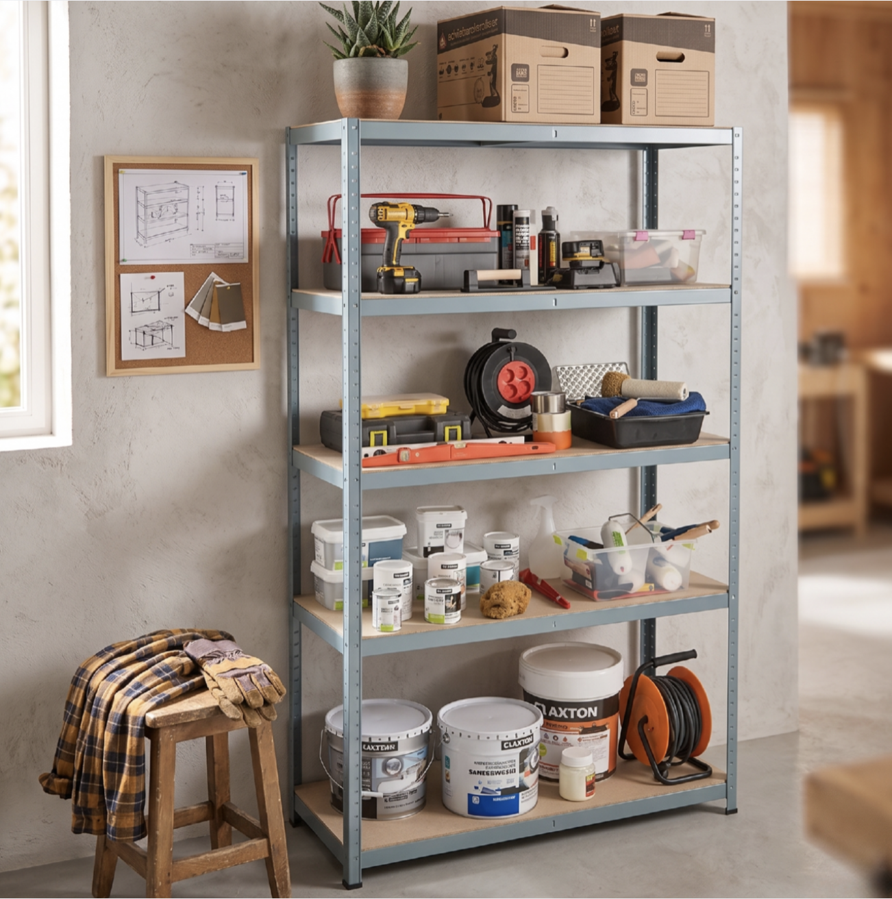 5-Tier Adjustable Galvanised Steel Shelving Unit