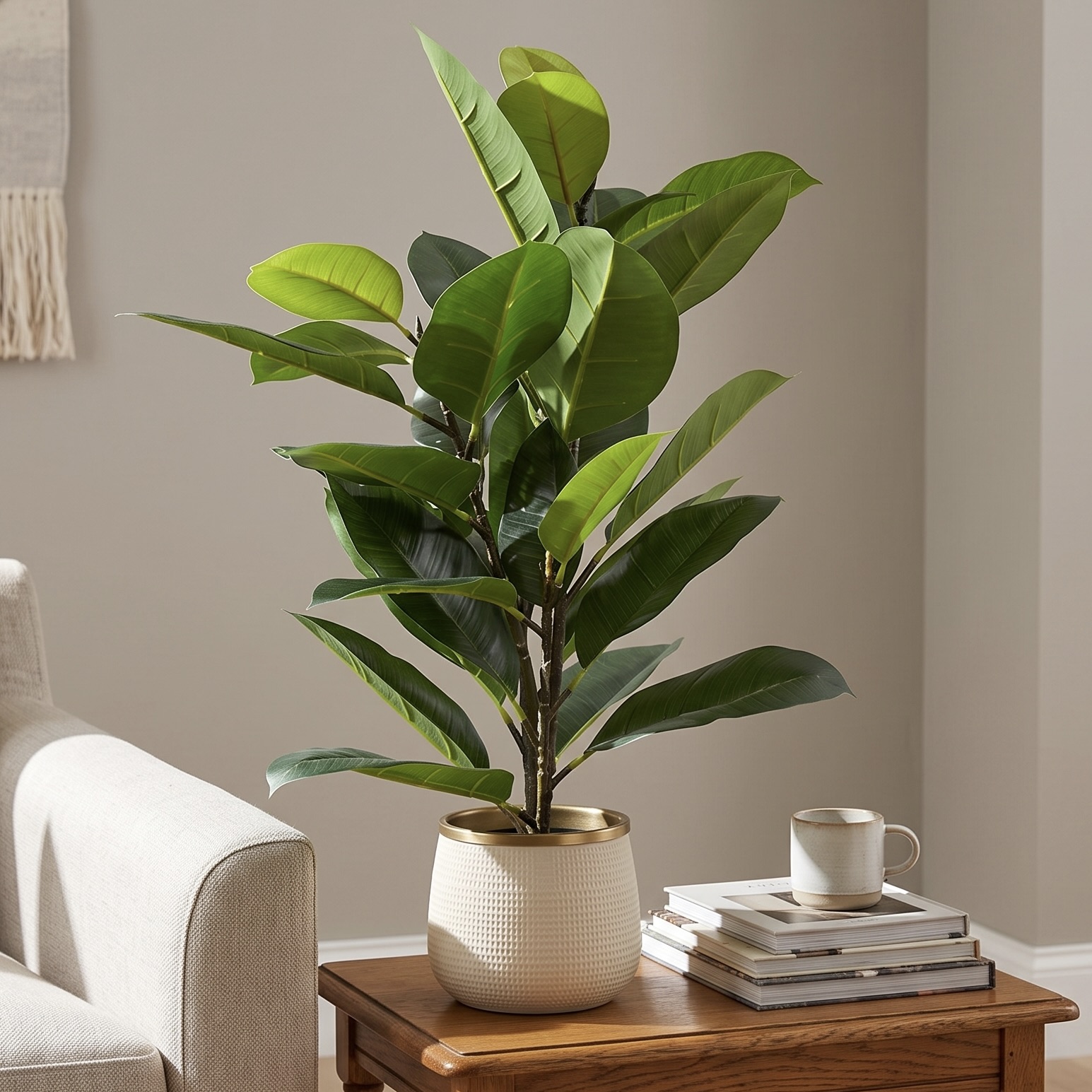 Artificial 70cm Ficus Elastica Pot Plant
