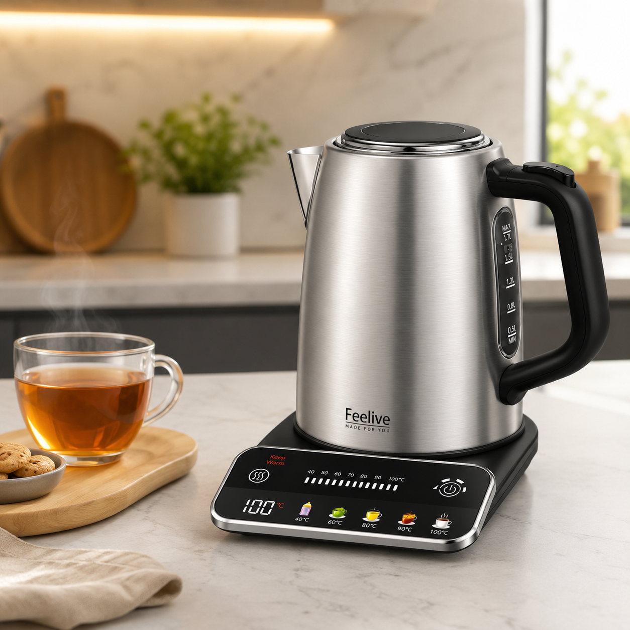 1.7L Smart Digital Stainless Steel Kettle (Model: KSK080B)