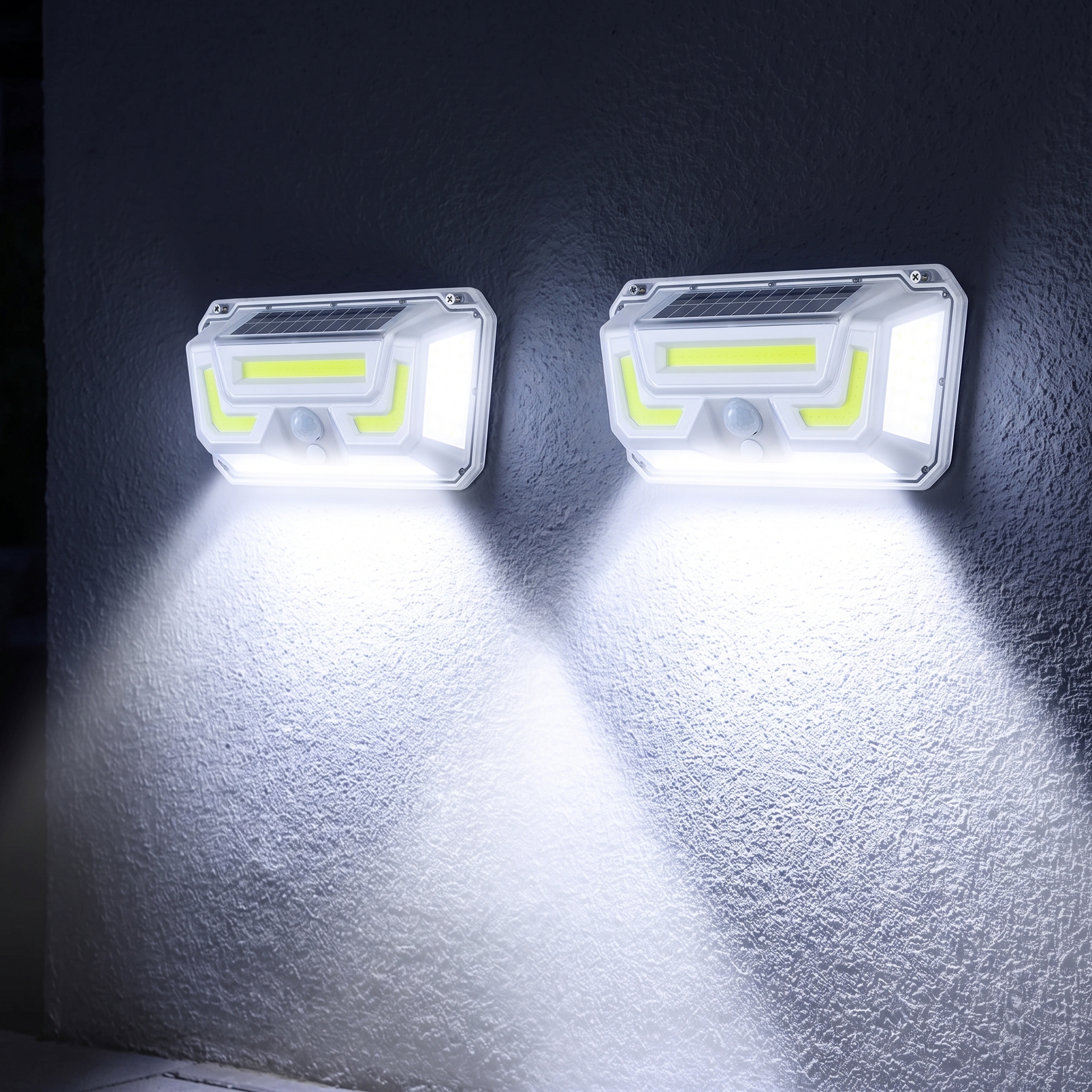 2x 500 Lumens EcoBright Wall Solar Lights