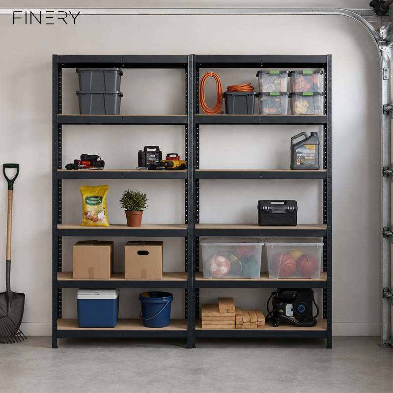 2x 6-Tier Multi-Functional Adjustable Steel Shelves