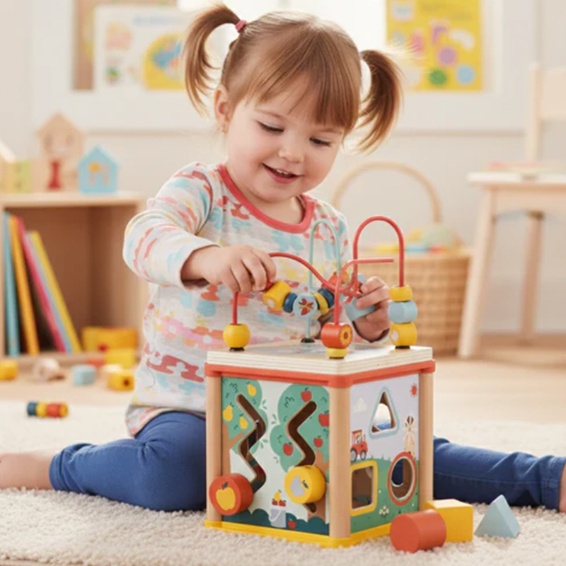 5-in-1 Wooden Activity Cube