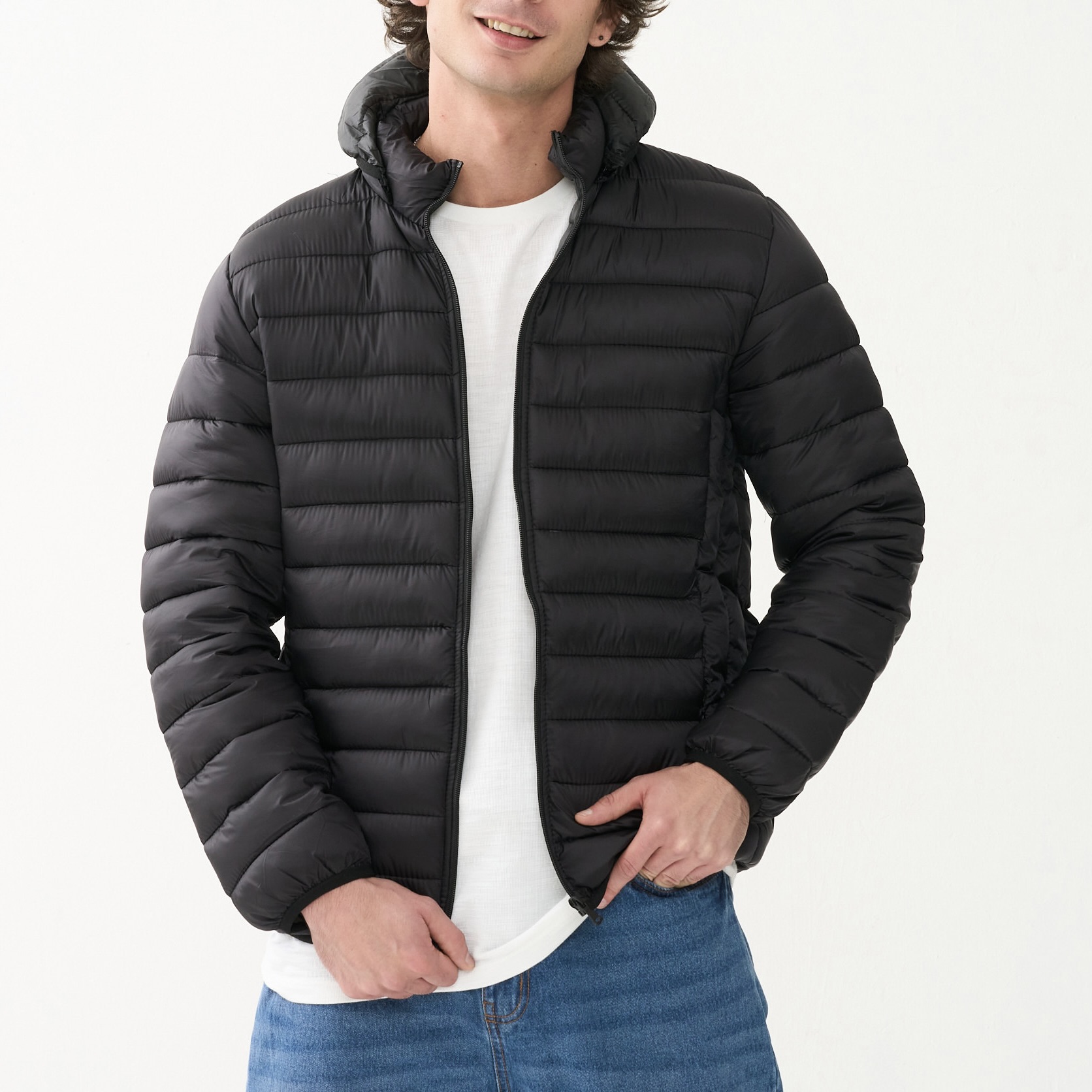 Unisex Padded Jacket with Detachable Hood