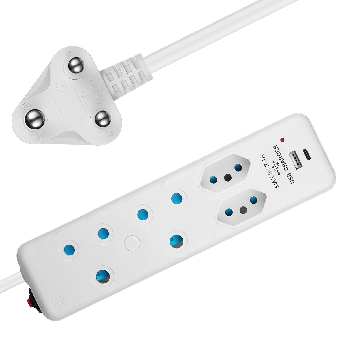 4-Way Extension Lead with USB and Type C