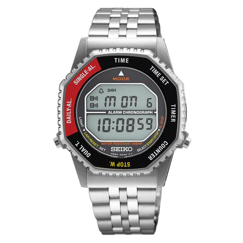 Men's Men's Retro Digital Alarm Chronograph Stainless Steel Watch