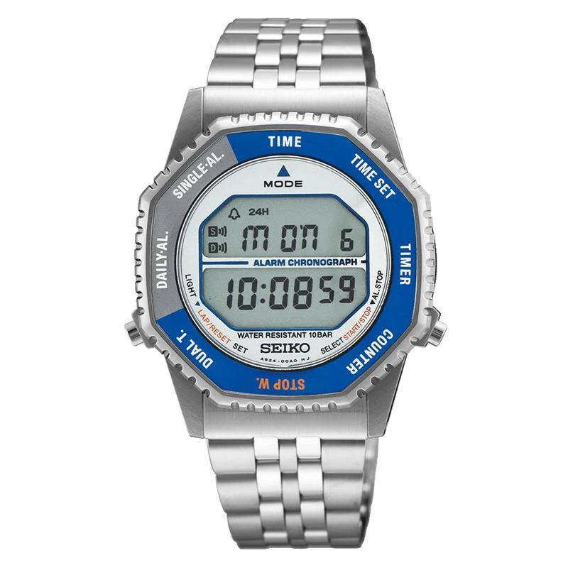 Men's Men's Retro Digital Alarm Chronograph Stainless Steel Watch